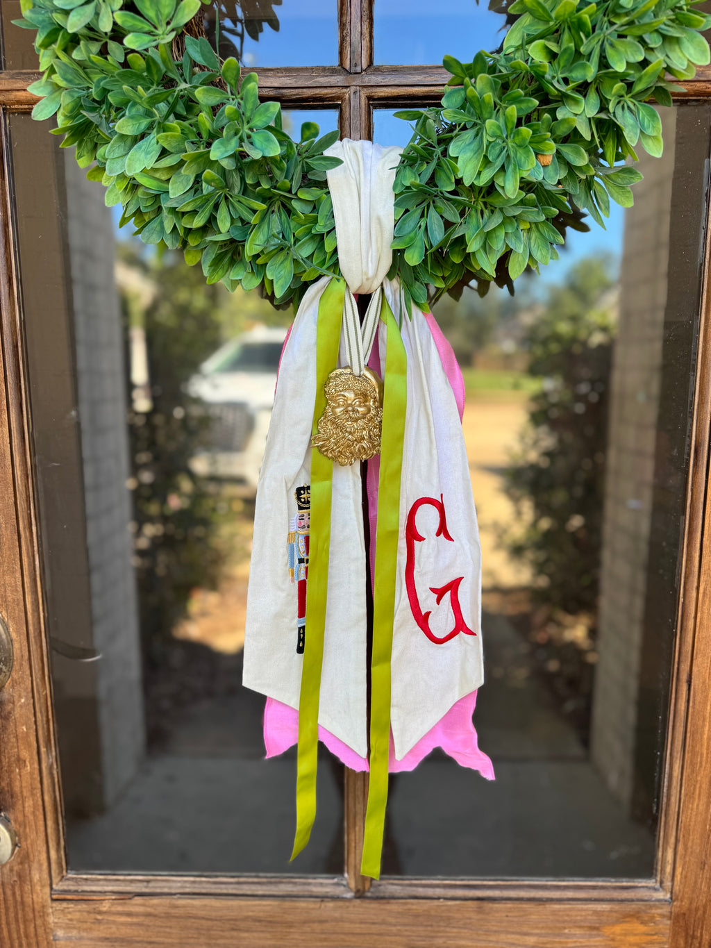 wreath sash Christmas ornament