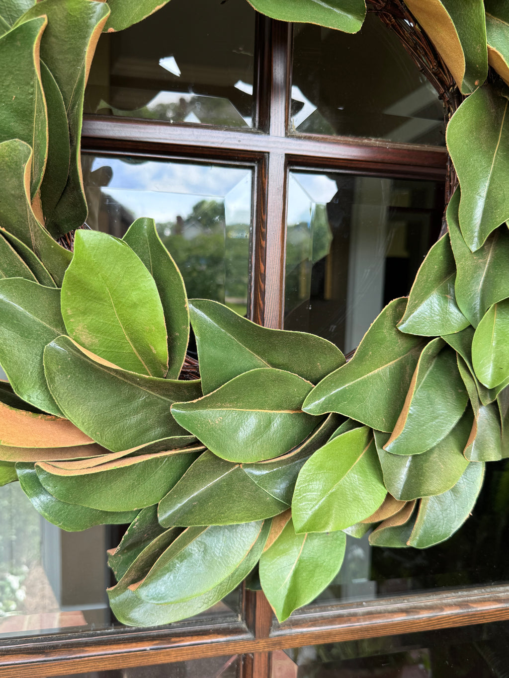 Real touch faux magnolia wreath 