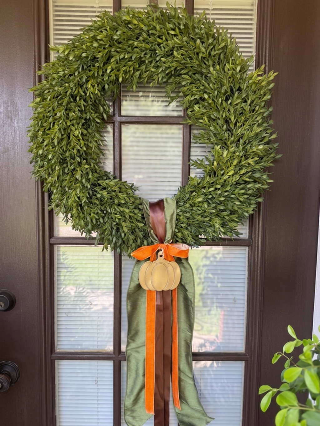 winward silks faux tea leaf boxwood wreath