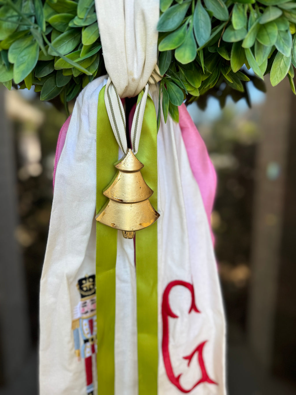 wreath sash Christmas ornament